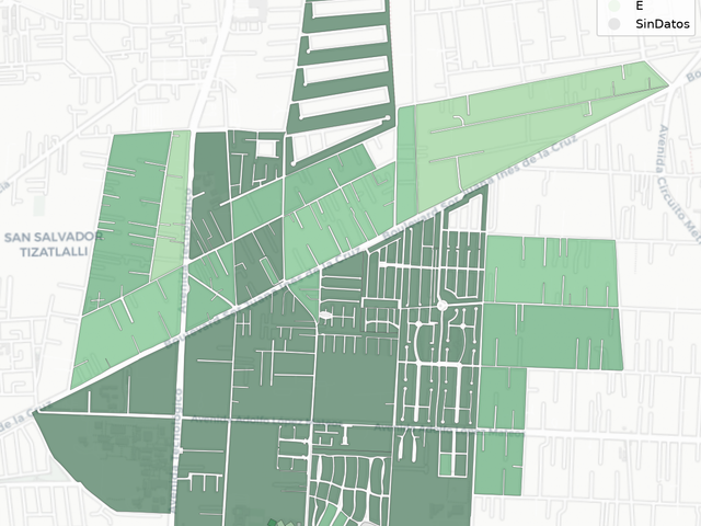 Mapa de nivel socioeconómico por manzana de la zona analizada
